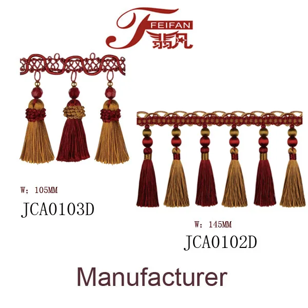 
jarcar bead trimming curtain tassel window textile accessories curtain fringes 