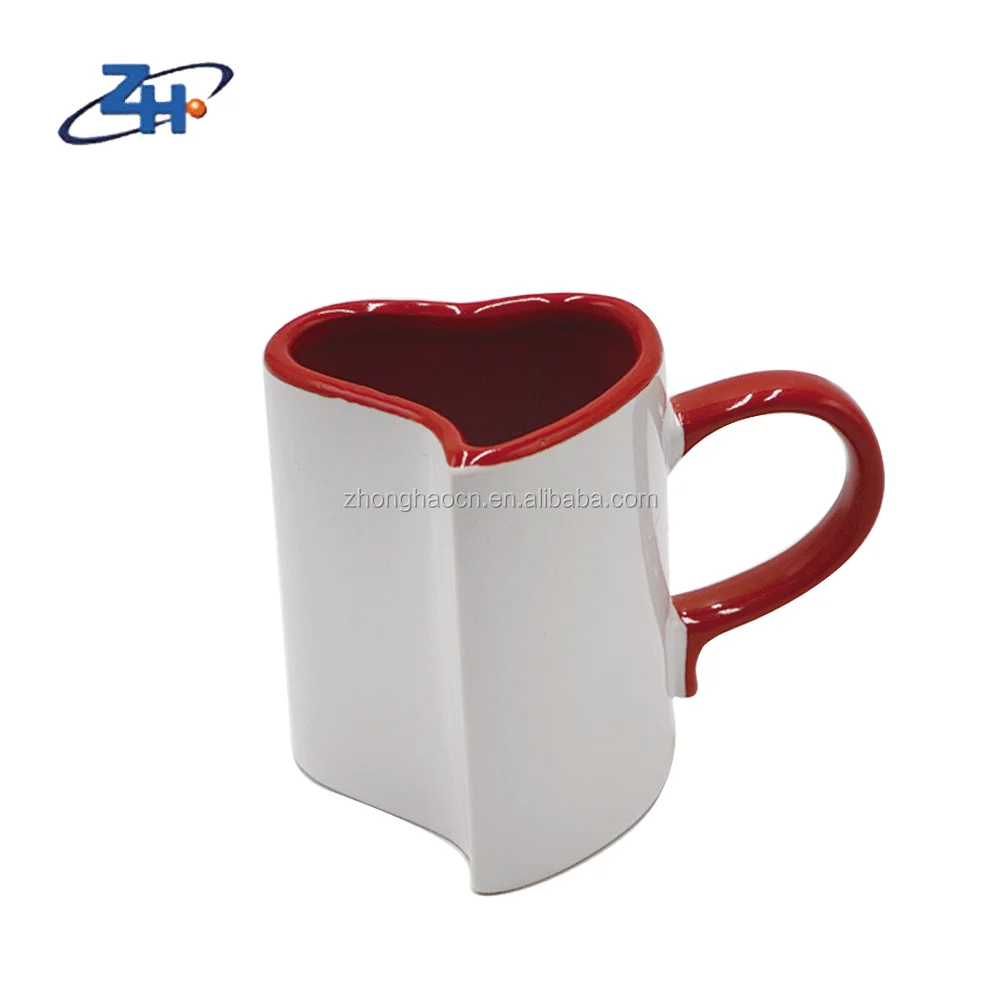 Couple Mugs Innovative Fashion White Coffee Mugs Heart Shaped Ceramic Contemporary Good Sustainable HANDGRIP Presents Out White