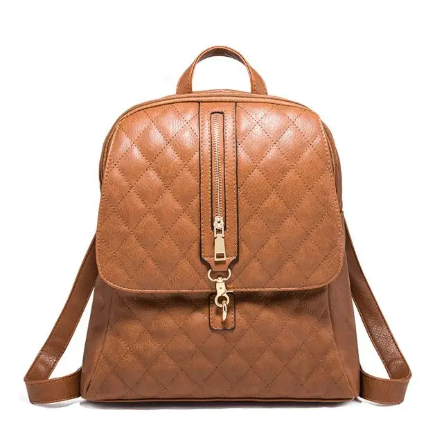 Hot Selling New Design Fashion Ladies Style Pu Mini Backpack Leather Contrast Leopard For Women