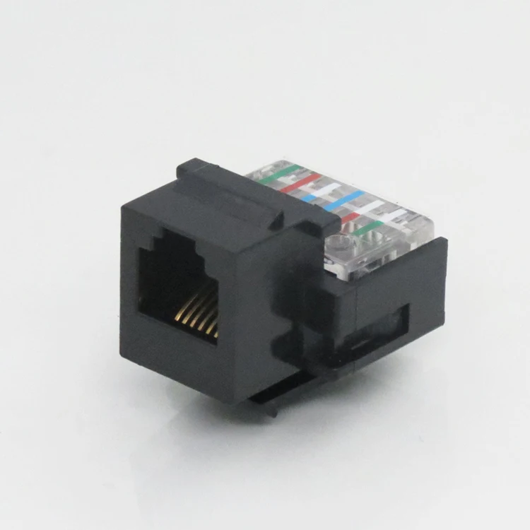 
Черный разъем RJ12 CAT3 6P6C AMP Voice Keystone Jack 