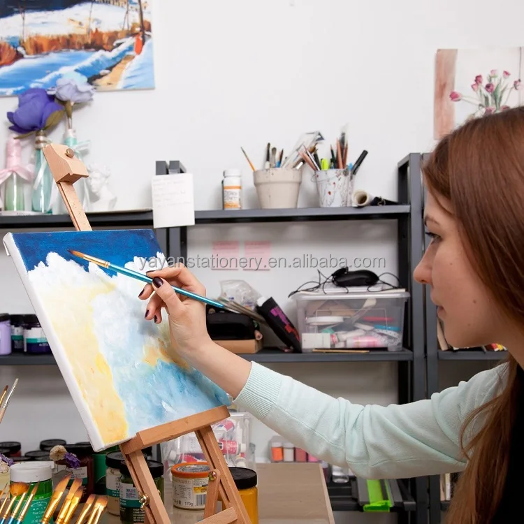 Made In China Manufacturer Professional 12pcs/set Synthetic Nylon Bristle Painting Brushes Artist for Studio