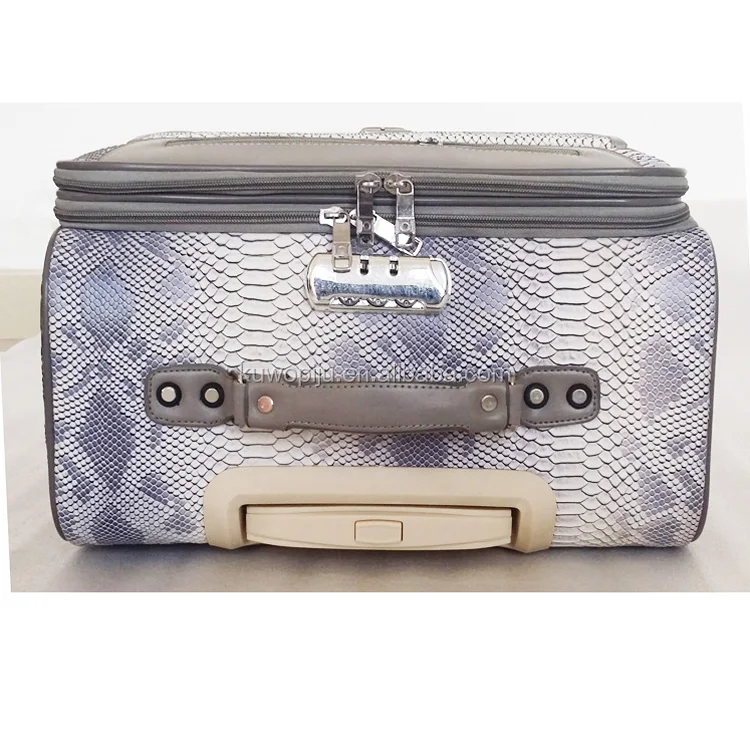 snake skin pu leather valise 5 pcs trolley luggage suitcase manufacture