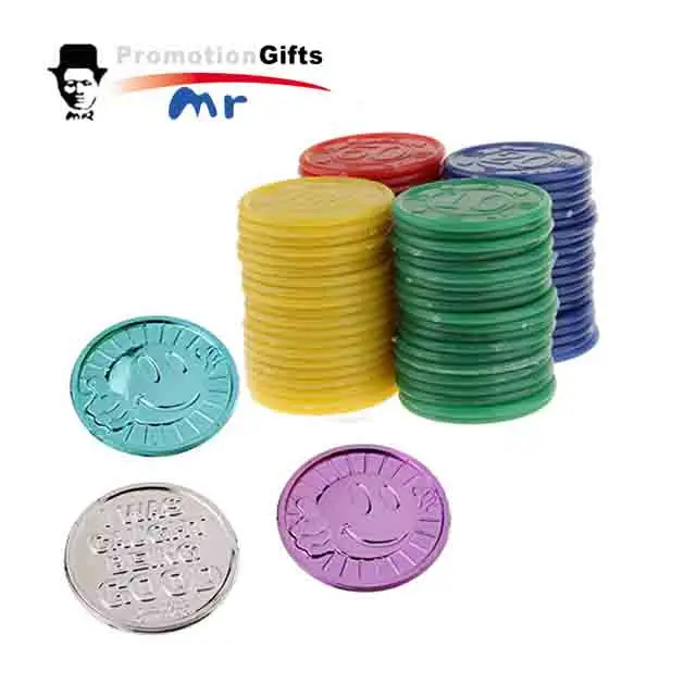 High Quality Environmental Custom Plastic Token Blank Coin With Printed Logo