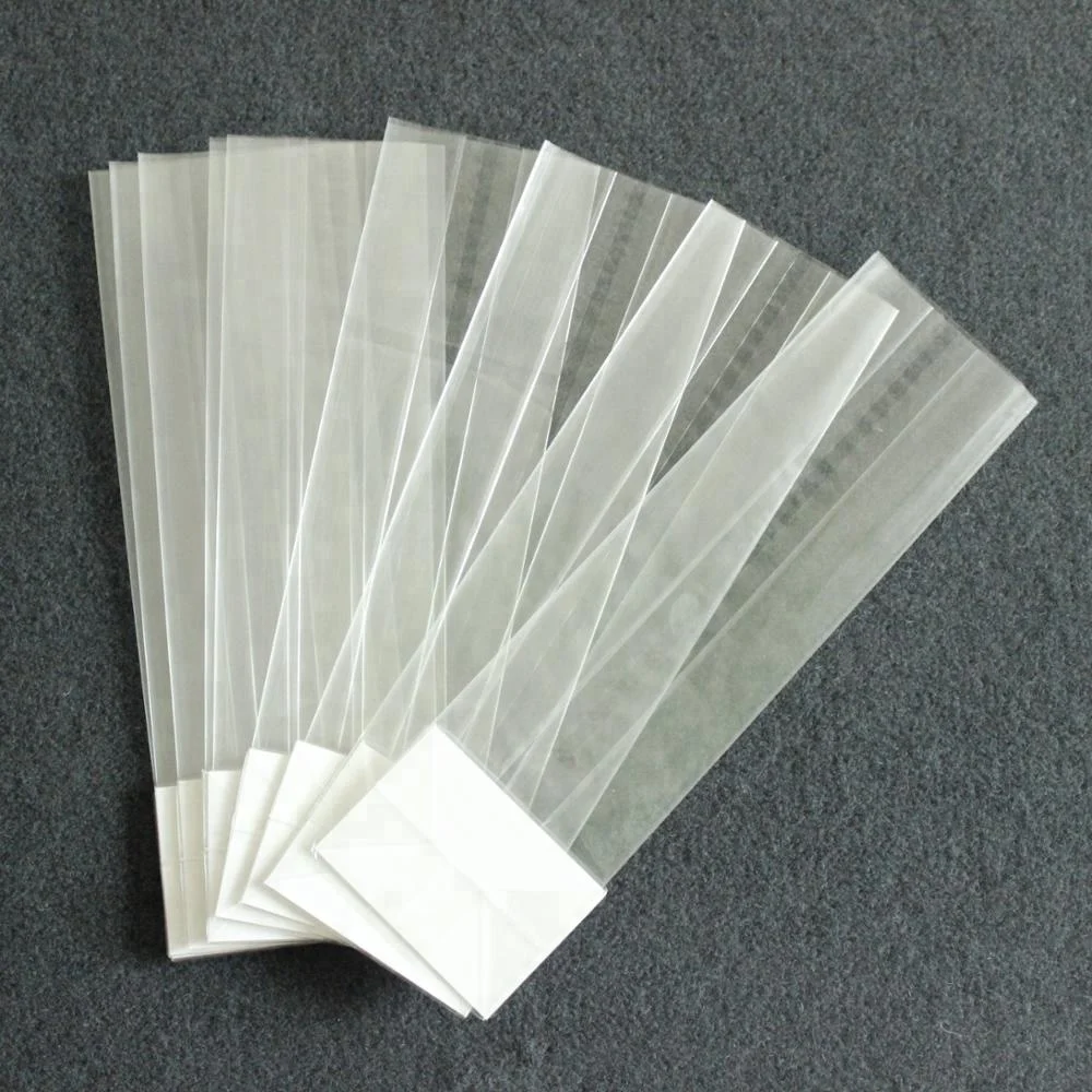 Прозрачный целлофановый квадратный нижний пакет, прозрачный пластиковый пакет, упакованный в серебристый картон