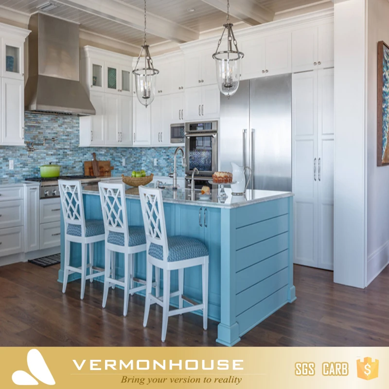 2018 Hangzhou Vermont Kitchen Furniture Set with Nice Curved Design Made in China