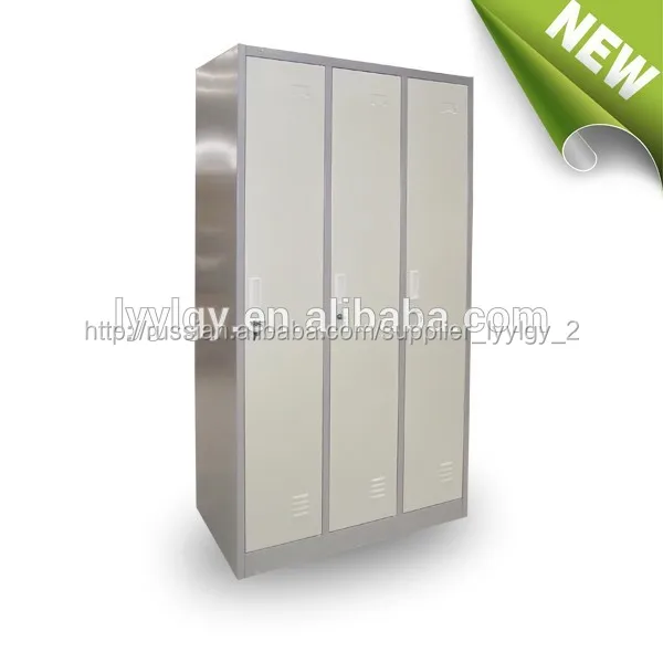 2015 современный 3 металлические двери нержавеющая сталь тренажерный зал шкафчике