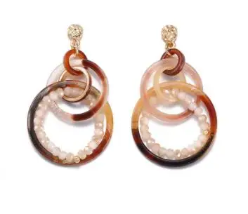 
2018 Women Gift Custom Jewelry Wholesale Design Beads Acrylic Hoop Earrings 