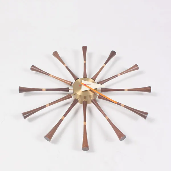 NASIDA CW12 Walnut clock wall Huge Spindle Modern Wall Clock
