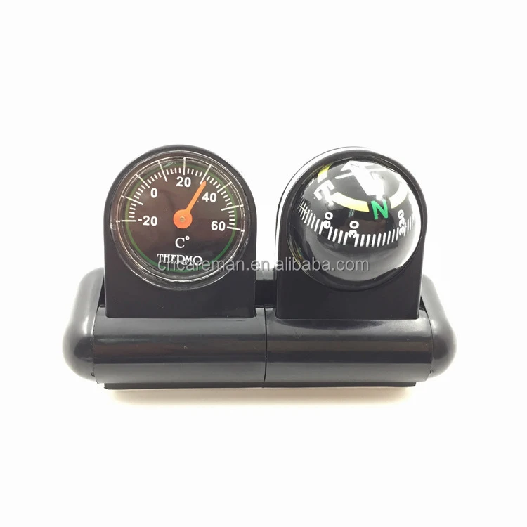 Car Dash Mount 2 in 1 Digital Compass Thermometer, Mini Vehicle Dashboard Thermometer Compass OEM Orders Accepted