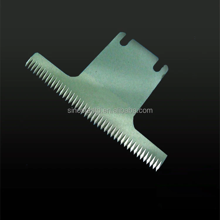 Food packaging industry bag cutting toothed knife