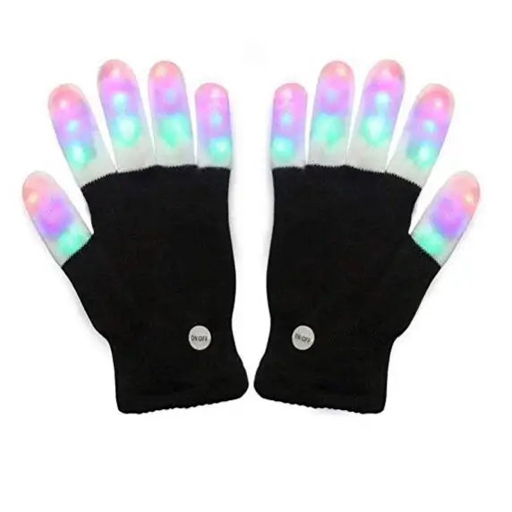 Легкие перчатки с пальцами для взрослых, теплые перчатки с мигающими светодиодами для дня рождения, вечеринки, Рождества, танцев, подарки на день благодарения