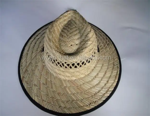 factory supply promotional low price natural hollow straw cowboy farmer panama surf lifeguard straw hats with customized logo