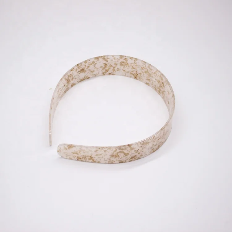 Ins style custom acrylic lady headband 3mm wide goldleaf acetate headband women