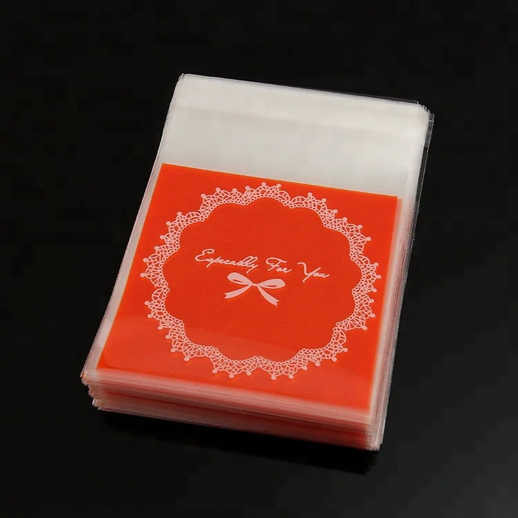 Custom Printed Clear OPP Biscuit Bag OPP Self Adhesive Bags Packaging Cookies Bag Plastic