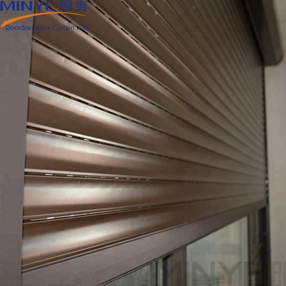 Electric aluminum rolling shutter door with motor