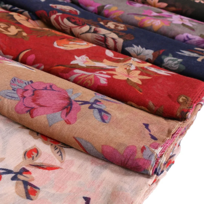 Wholesale African 100% Cotton Bali Voile Print Thin Breathable Multipurpose Scarf Shawls Scarves