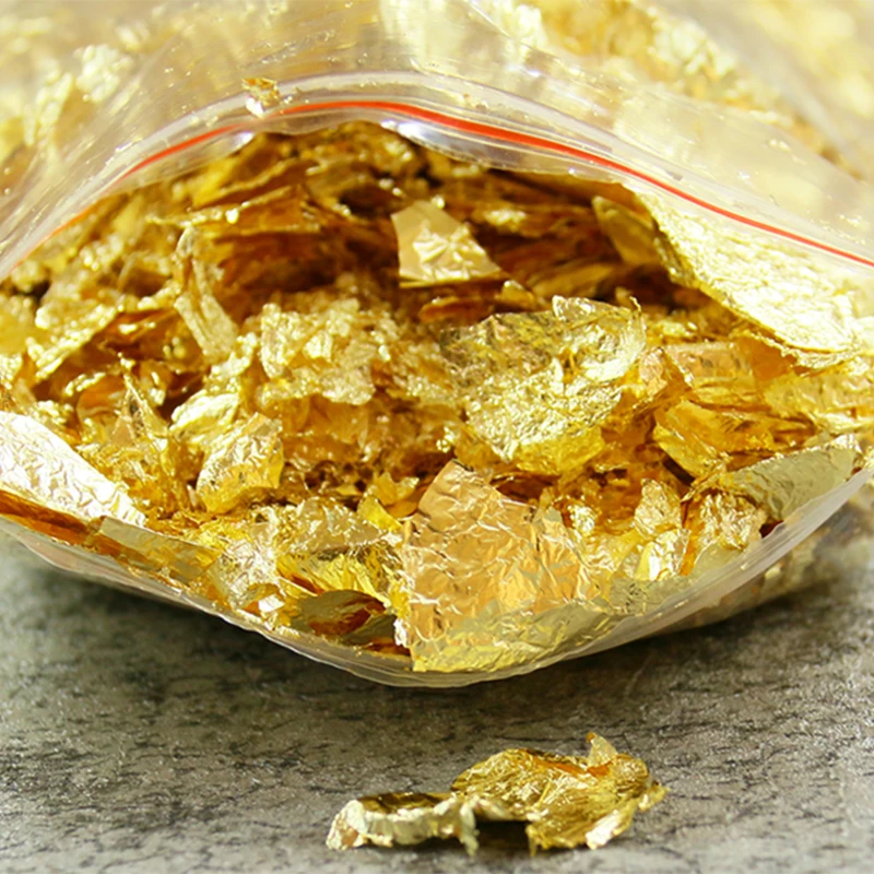 Crafts Decorations # 2.5 86% Copper Flake Imitation Gold Leaf for Handmade Art 20 Grams Per Bag Folk Art Metal Europe
