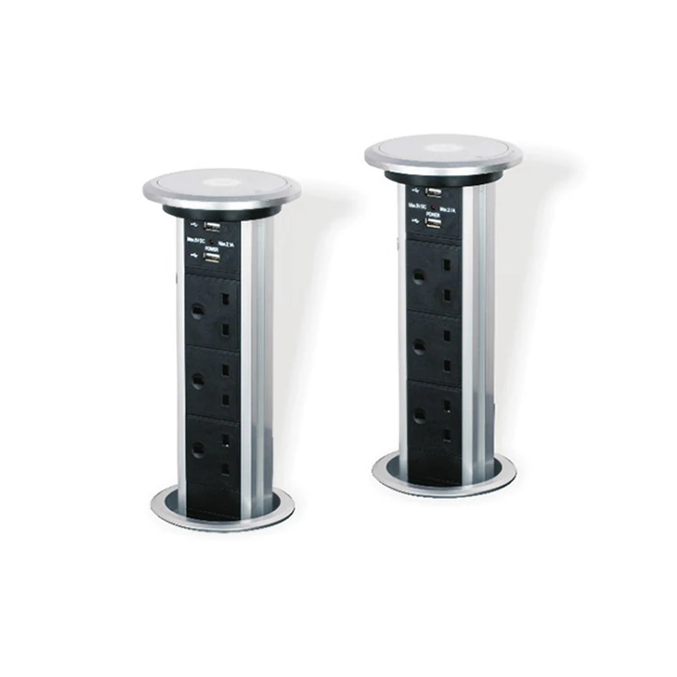 3 британские розетки 2 USB Электрический Pop Up Настольный стол Розетка с Usb для данных и мощность
