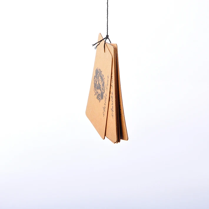 Custom logo recycled kraft paper hang tag with one color on sale