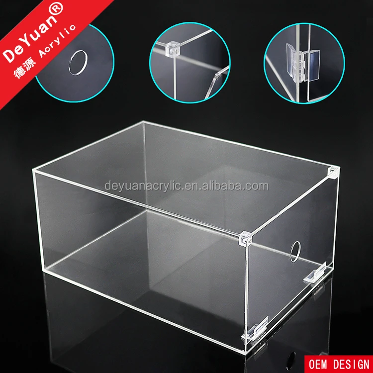 Acrylic Drop Front Shoe Box shoes storage box Shoe Display For Sneaker