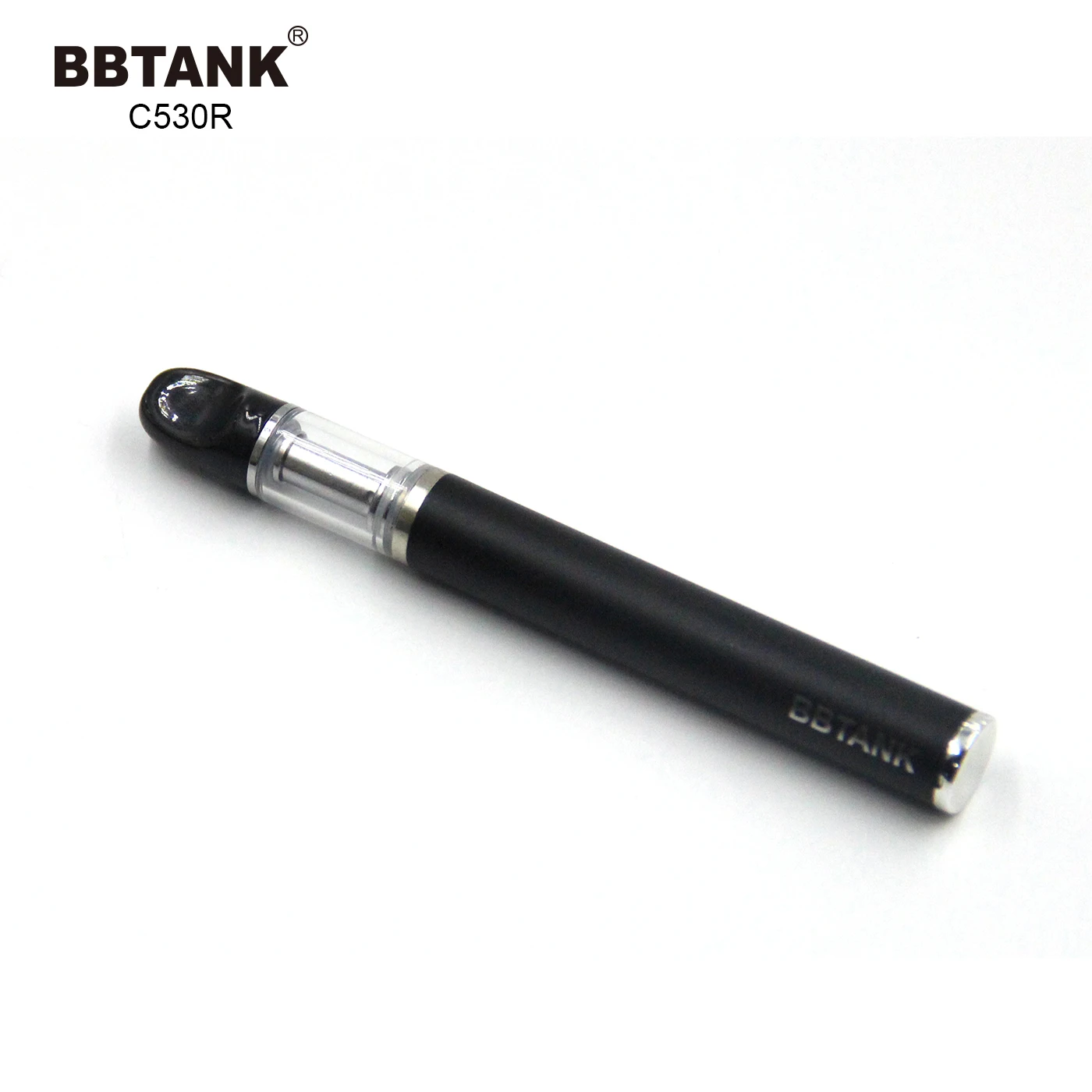 BBTANK C530R gold with black ceramic glass tank 510 cartridge custom logo 530mah rechargeable battery e cigarette buttonles