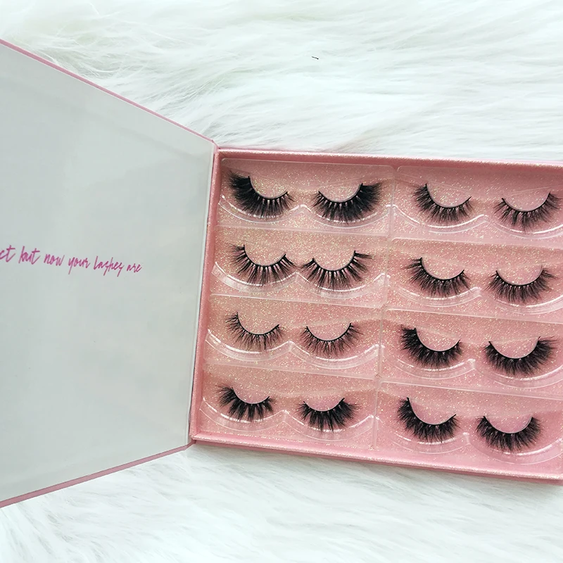 Упаковка для ресниц под заказ 8 пар 3d коробка для норковых ресниц 4/6 пар футляр для ресниц