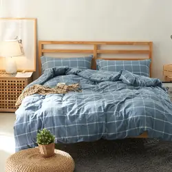 washable cotton western style yarn dyed bed cover 4pcs bedding set korean bed cover