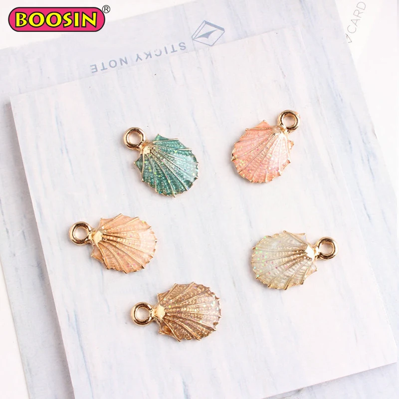 Colorful Metal Enamel Conch Shell Charms Beach Sea Series Charms from Boosin