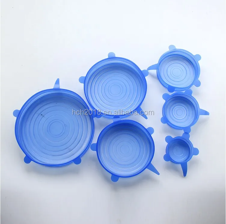 6 упаковок на заказ, универсальные крышки для чашек многоразового использования, мягкие силиконовые растягивающиеся крышки