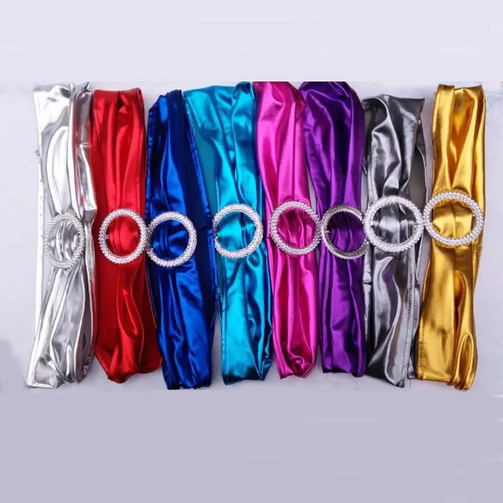 Fancy cheap metallc gold chair sashes for weddings