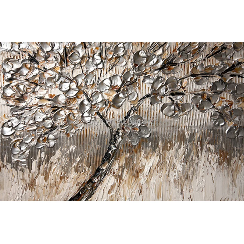 Hand Painted Canvas Oil Painting with Knife Style Flower