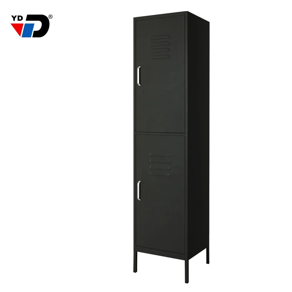Factory supply high quality metal steel furniture storage 2 doors locker wardrobe for home using