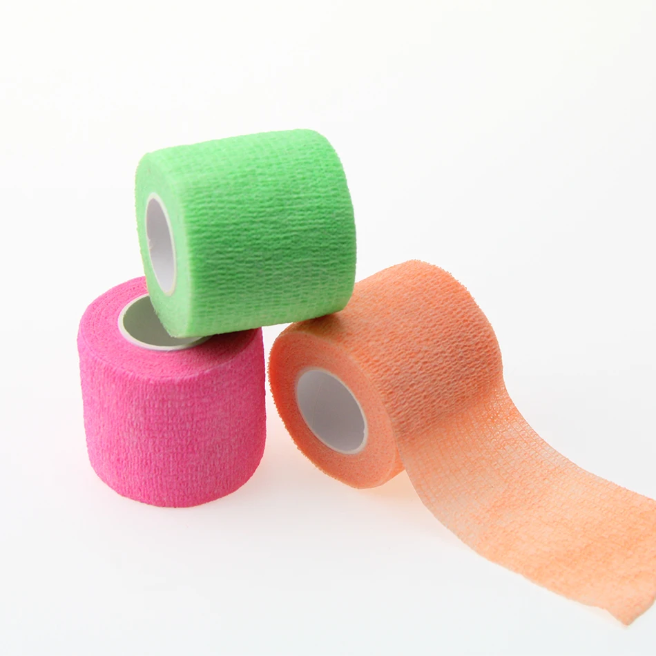 
Stock clearance sales latex and latex-free colored elastic supportive cohesive bandage wrap for animals 