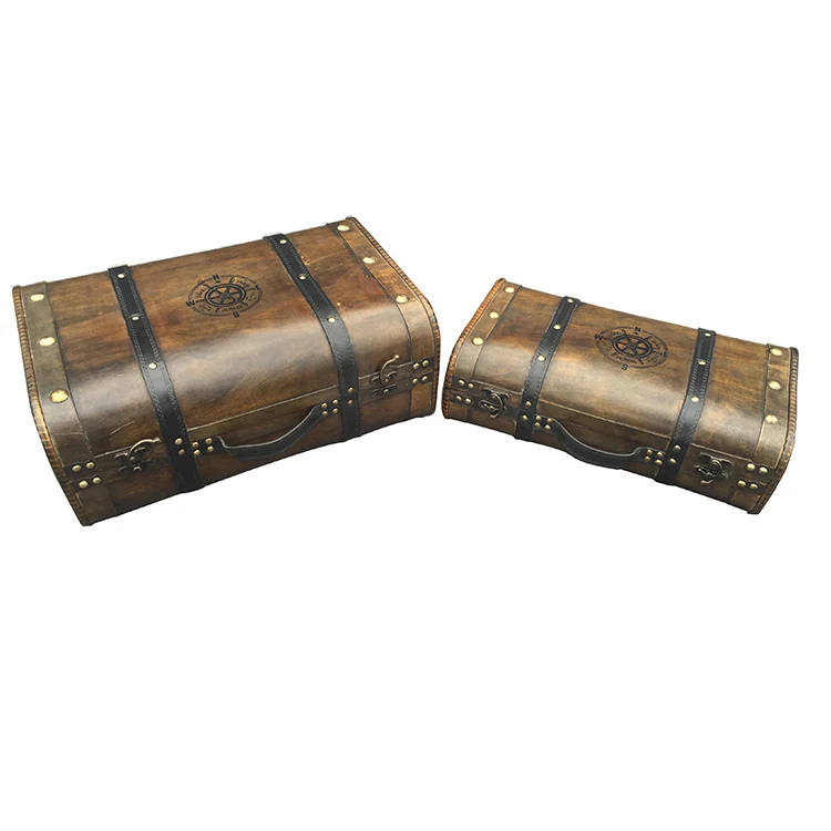 Набор из 2 чемоданов с компасом в стиле ретро