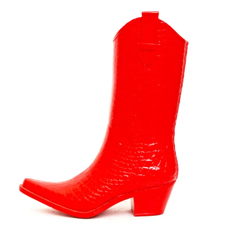 custom print fancy women rubber rain boots