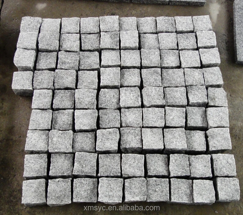 20x20 outdoor natural stone g684 black granite cobblestone paver