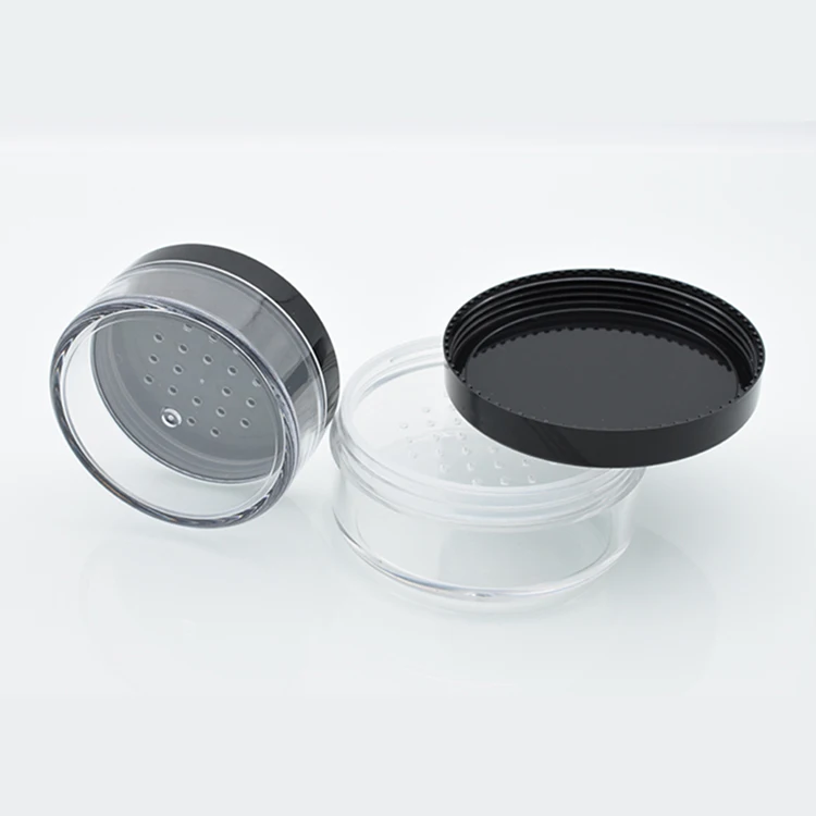 3g 5g10g 20g 50g 30g sifter loose powder cosmetic jar container 3ml 30 g 5 g loose powder jar with sifter and clear black lids