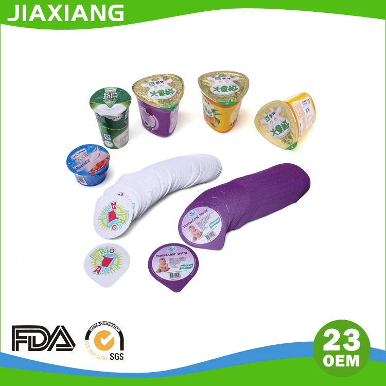 Die Cut & Embossed Aluminum Foil Lid For yogurt cups Dairy Product