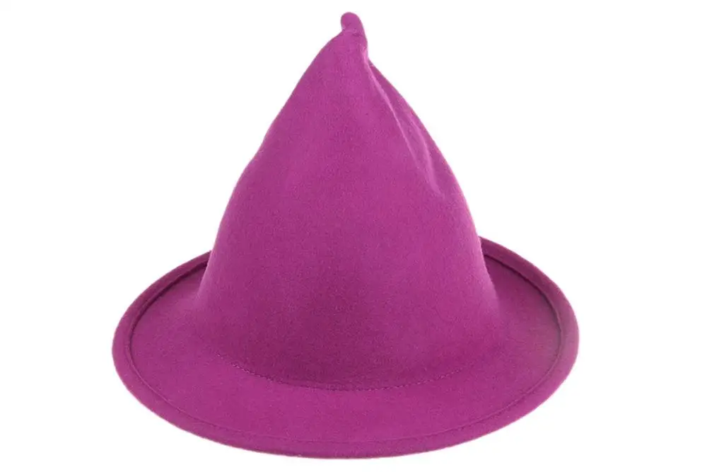 Женская шерстяная фетровая остроконечная шляпа карамельного цвета