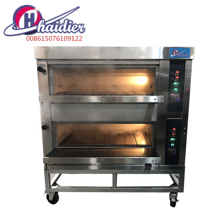 New style bakery small oven high quality 2 deck double deck oven with steam
