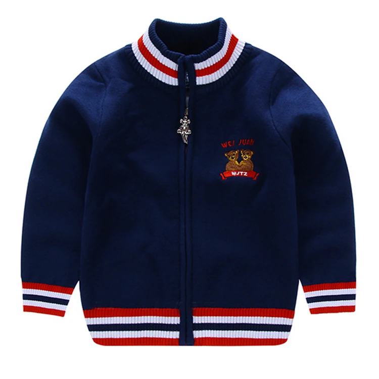 Boys girls high Neck knit sweater kids fall winter thick cotton coat cardigan