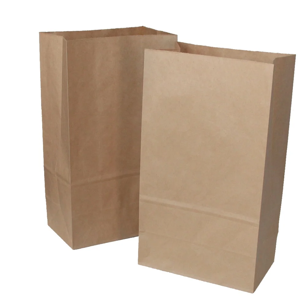 Custom Printed Your Own Logo Cheap Small White Brown Kraft Gift Craft Shopping Paper Bag Without Handles