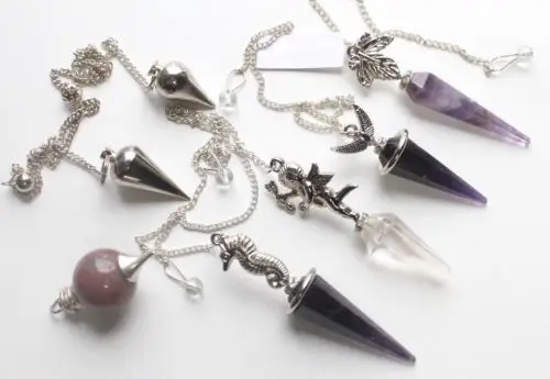 Wholesale Pendulum Prism Natural Gem Stone Metal Crystal Healing Ritual Pagan Wicca Quartz Pendant Healing for Gift