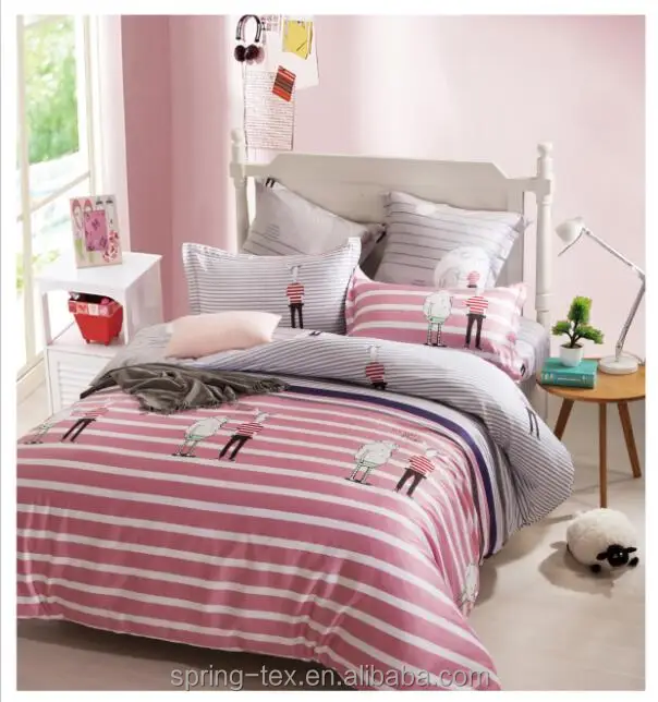 Professional Custom Children Ropa de cama para 200TC Cotton Reactive Printing Kids Cartoon Bed Sheets Set