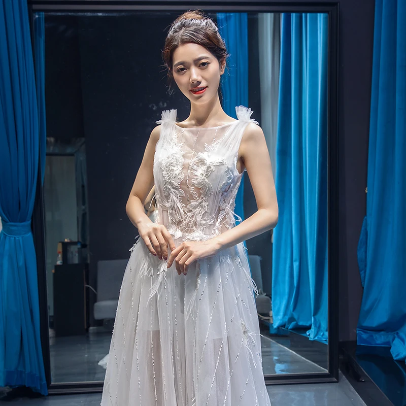 Jancember RSM66679 Unique style lace up corset back rhinestone appliques china wedding dress white ruffles wedding dress