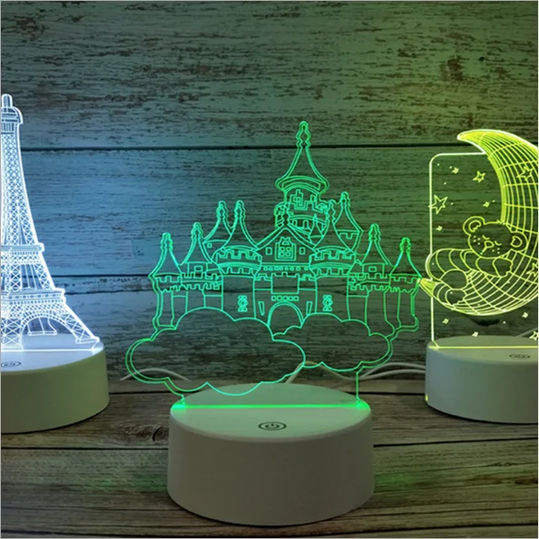 Gift for Lover 3D Heart Shaped Nightlight LED 7 Colors Adult Acrylic Night Lamp in Vietnam