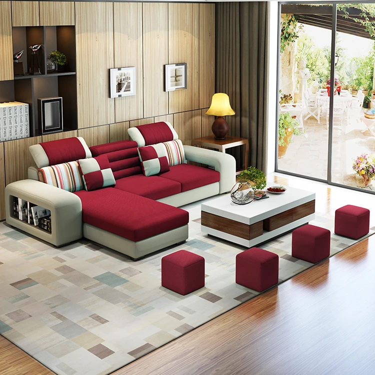 Modern Wholesale Home Furniture Sectional 6-seater Fabric Sofa Set for Living Room