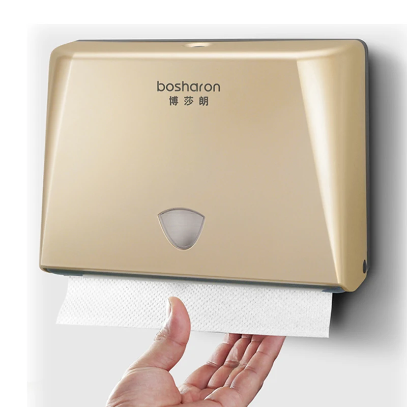 Elegant Gold Plastic Wall Mount Paper Towel Dispenser Holder