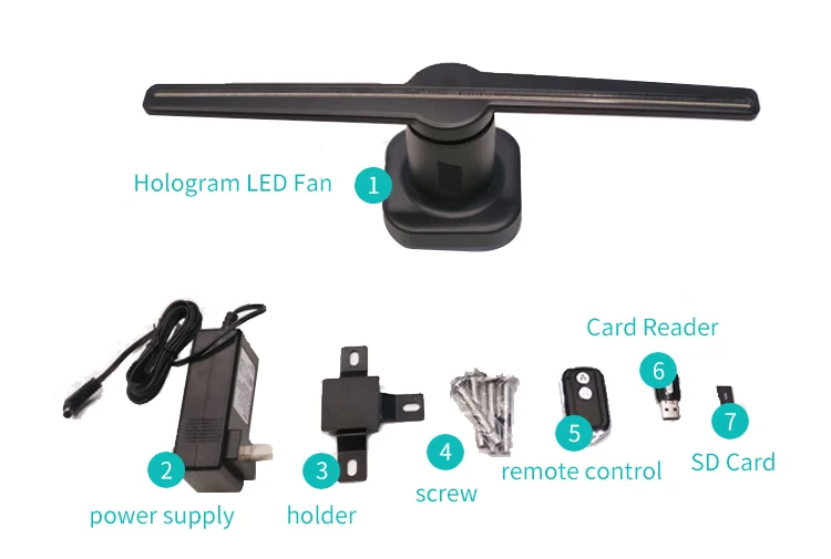 42CM 3D Black Full Naked Eye Holographic display visions LED hologram fan