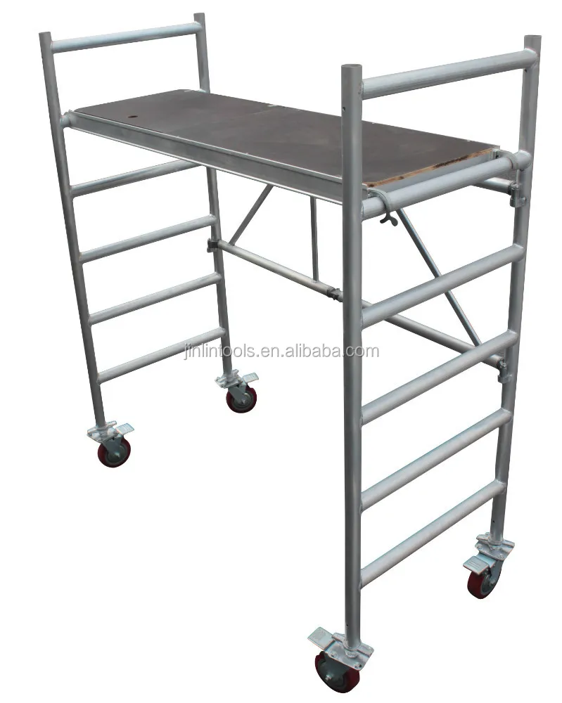 
aluminum building telescopic scaffold with 4 wheels 